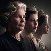 Costumes worn by North London actors Imelda Staunton and Claire Foy as Queen Elizabeth II in The Crown are up for sale at Bonhams. Image: Netflix