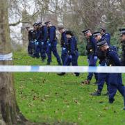 Police conduct a fingertip search of Primrose Hill after the fatal stabbing of Harry Pitman on New Year's Eve