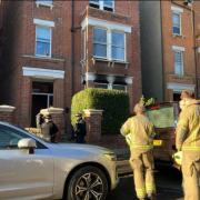 Police and fire crews in Parliament Hill following a fire in a ground floor flat