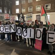 Pro-Palestine campaigners hold protest outside Camden Town Hall