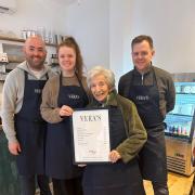 Ben and Grace Osoff with Ben's grandma Vera and chef Tim Peirson