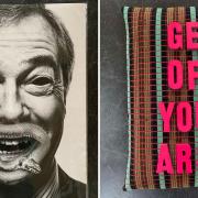 Matt Littler's image of Nigel Farage and Dave Buonaguidi's Tube cushion are among 250 artworks at Inky Fingers gallery urging Londoners to vote