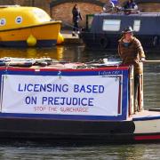 Boaters protested in Little Venice today (March 30)