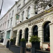 A kitchen serving five flats was destroyed and three women taken to hospital when a fire broke out above The Roebuck pub in Pond Street, Hampstead.
