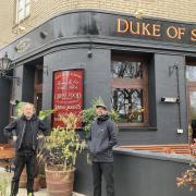The Duke of St Albans owners Andreas Akerlund (left) and Anselm Chatwin at the Hampstead Heath pub's opening