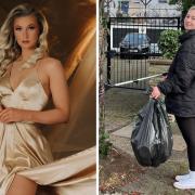 Beauty pageant contestant Jodie Whitehead picks up litter in Muswell Hill in her spare time