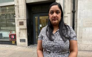 Sanju Pal, pictured outside the employment tribunal court in central London in May 2022, has won part of her case but will not receive a compensation award