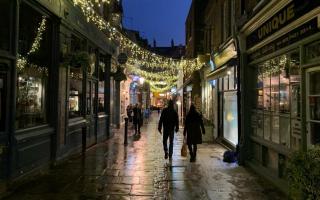 Christmas lights in Hampstead in Flask Walk