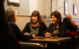 Rachel Reeves MP and Parliamentary candidate Sarah Sackman  visited Jeremy Leaf estate agents in East Finchley