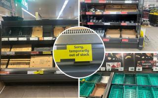 Empty shop shelves were spotted across north London supermarkets amid a 