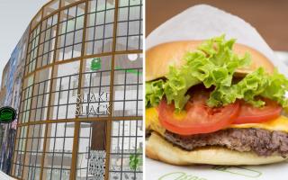 A CGI of the Camden Shake Shack (left) and a hand-out picture of one of the Shake Shack burgers on offer