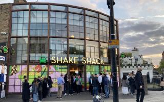 The opening of Shake Shack burger and milk shake bar in Camden