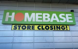 A 'store closing' sign at Homebase in Finchley Road