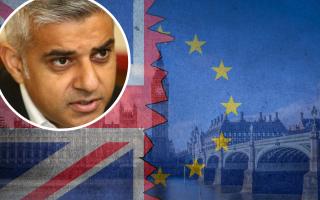 Sadiq Khan will speak tonight about the cost of Brexit, citing City Hall claims it has cost the average Londoner £3.4k. Photos: Newsquest/Pixabay