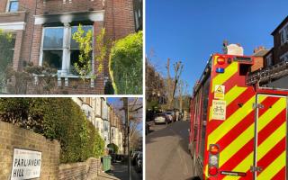 A fire has destroyed a ground floor flat in Parliament Hill, Hampstead
