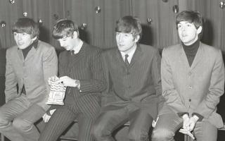 Fab Four get ready for concert at Lewisham Odeon, December 1963