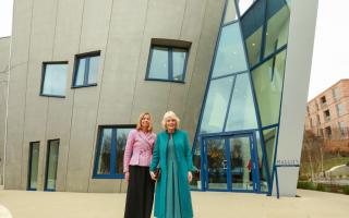 Queen Camilla with Dame Laura Lee, chief executive of Maggie's