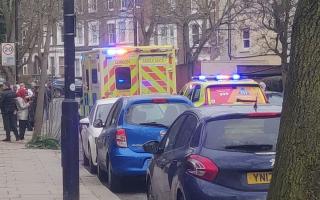 London Ambulance Service was called to the crash outside Kingsgate Primary School
