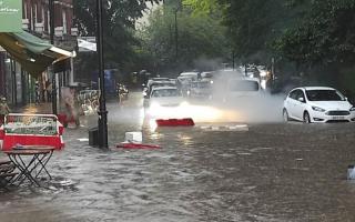 Flooding in South End Green (Image: Max Leach)