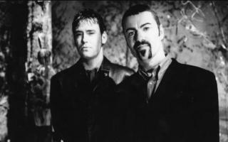 Toby Bourke (left) duetted with George Michael (right) in 1997 and will be a special guest at a charity concert celebrating the singer's music